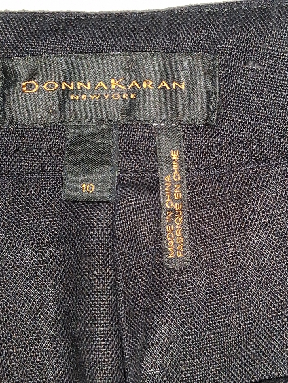 Donna Karan New York Pleated Linen Pants Sz 10 Black - Picture 5 of 11